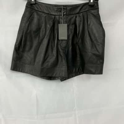 Arthur Galan Womens  Size 6 Leather Shorts Black - RRP $449.00