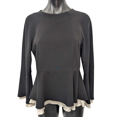 Cinq a Sept Black Long Sleeve Shirt with Silk