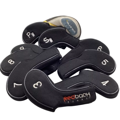 9 x Redback Sports Neoprene Golf Club Covers Magnetic Iron plus 1 x Wood Cover JK1