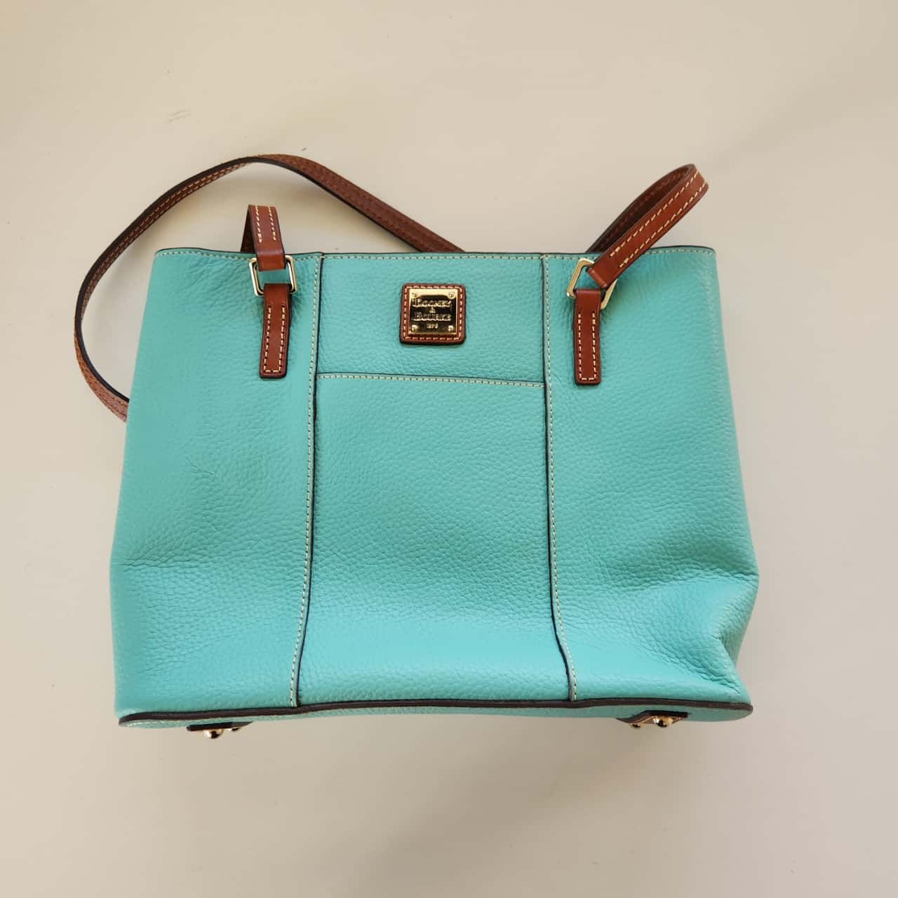 Dooney & Bourke 1975 Leather Turquoise Shoulder Bag Hadnbag(s)
