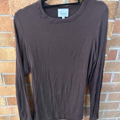 Seed Womens  Size XL Long Sleeve Top Brown 