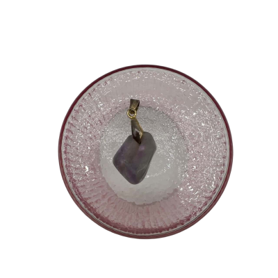 Purple Stone Pendant Stamped 18KGP 