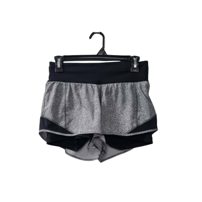 Lululemon Women's Size 6 Running Shorts in Black  / Grey / White 