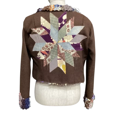 Beautiful Hand Crafted  Size 6 Bolero Brown with Knotted Boucherouite Lining