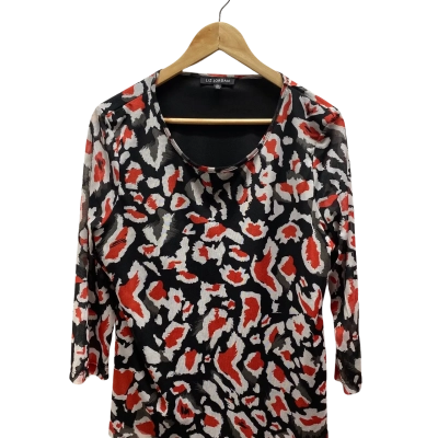 Liz Jordan Womens  Size XL Red & Black Top