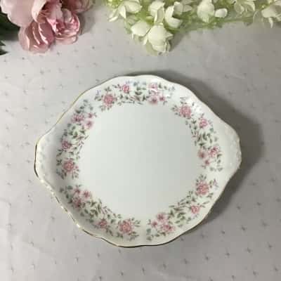 Colclough Pink Floral Pattern Bone China Cake Plate