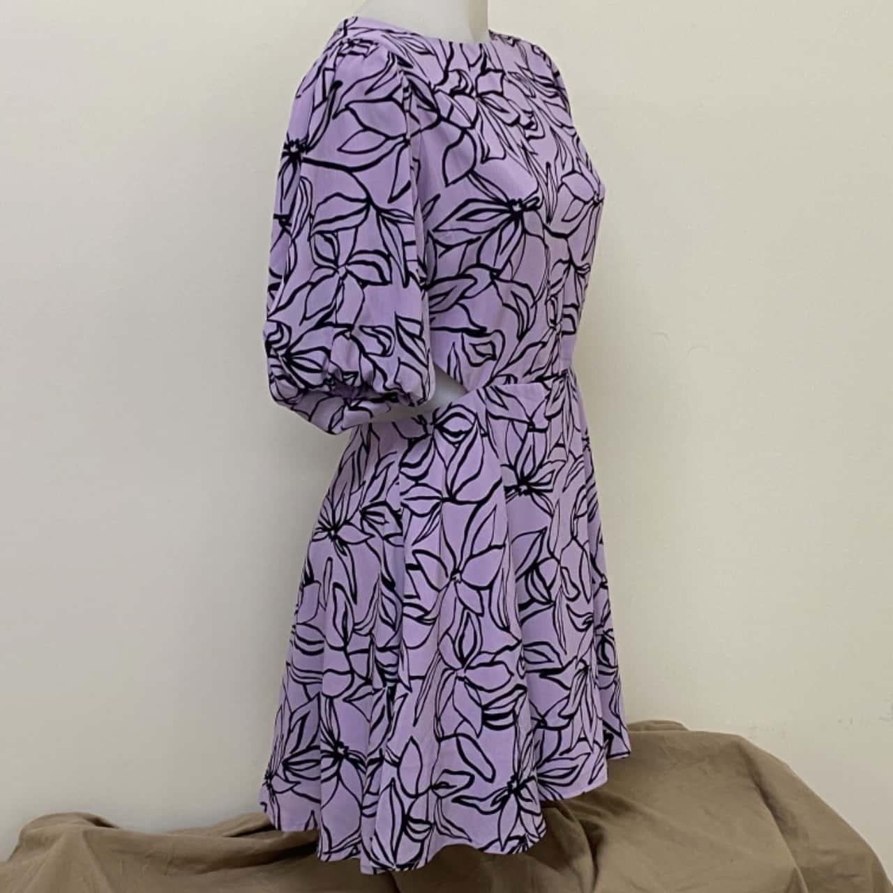 Tussah Womens Size 12 Casual Black / Purple Dress (s)