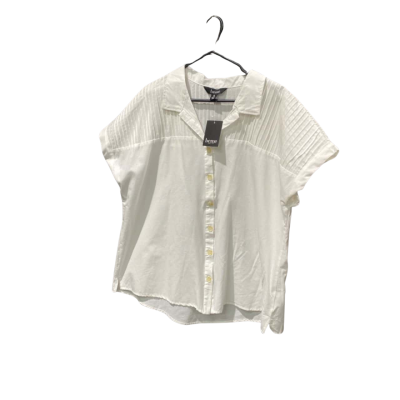beme Womens  Size 14 Short Sleeve Linen Shirt White 