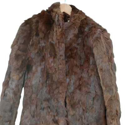  Womens Size 16 Fur Coat Brown 