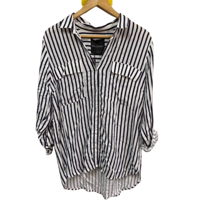 BNWT Decjuba Size 12 Button Up Top Striped 