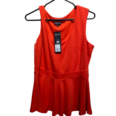 City Chic Womens  Size S Blouse Burnt Orange 