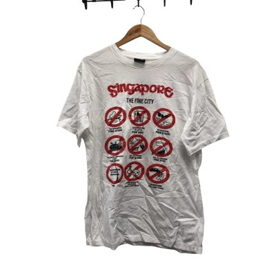 Screen by Wasana Singapore Fine City Mens  Size XL Short Sleeve T-shirt White 