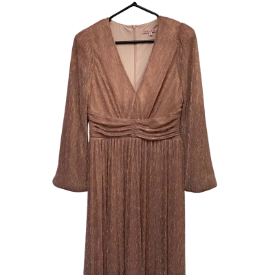 Review Size 10 Blush /Gold Cocktail Dress 