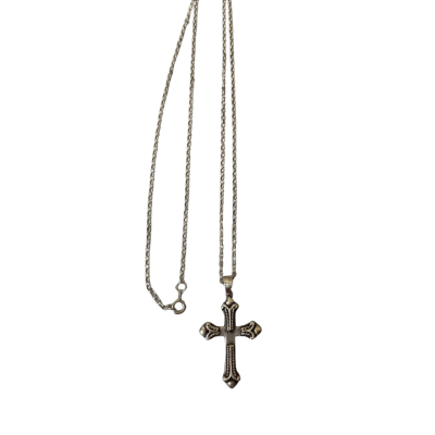  Unisex Necklace Belcher Chain with Cross Pendant