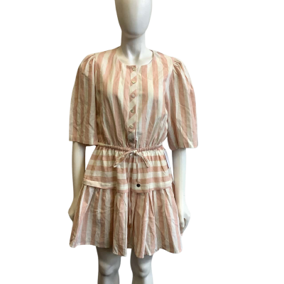 BNWT The Fated Women's Size 12 Sukie Mini Dress Musk Pink Stripe 