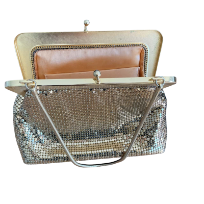 House of Mesh  Womens Gold hand bag