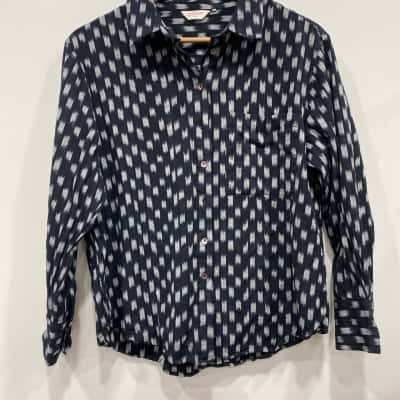 Gorman Womens  Size 10 Long Sleeve Shirt Black  / Grey 