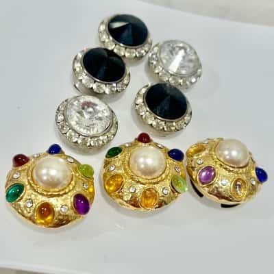 Vintage button covers x 8