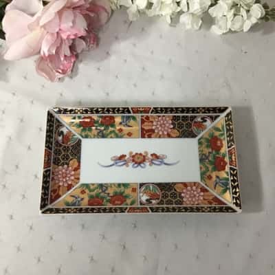 Japanese Multicoloured Floral Pattern Rectangular Porcelain Serving Plate