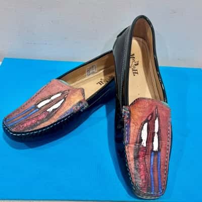 H M Leather Flats Made in Brazil Size 40 