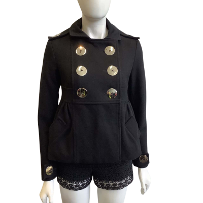 COHEN et SABINE Women's Size 8 Wool Blend Winter Coat Black  