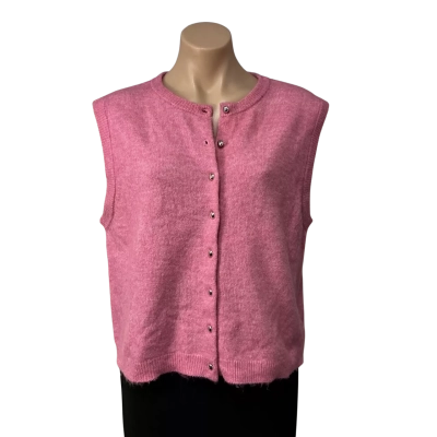 Divided H&M Womens Size L Pink  Button Down Vest