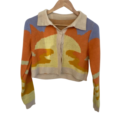  Womens  Size S Cropped Cardigan Multicoloured 