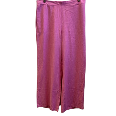 Brand New Rockmans Womens  Size 16 Linen Blend Wide Leg Pants Pink  