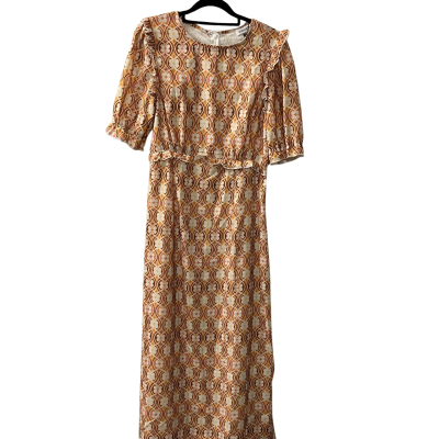 Atmos&Here Women's Size 10 Retro Midi Dress Multicoloured 