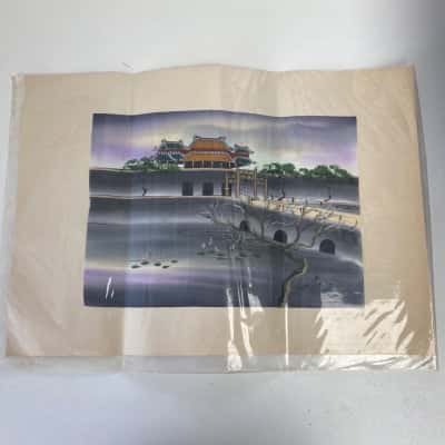 Watercolour Painting Imperial City In Hue Vietnam 