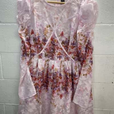  Womens  anew sat by shein Size L Babydoll Dress Floral / Pink  