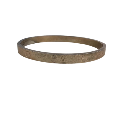  Womens Hinged Cuff Bracelet Gold Tone Stamped 18KGP (As Is, Tarnished, See Photos)
