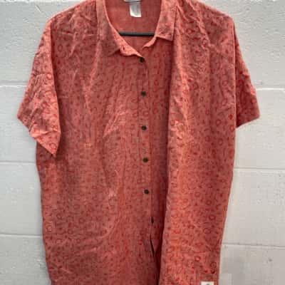 Kathmandu Womens  Size 18 Button Up Top / Short Sleeve Shirt Pink  