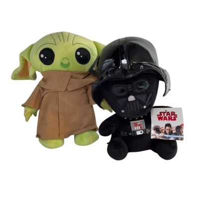 Star Wars Plush Toys x 2. Grogu and Darth Vader 