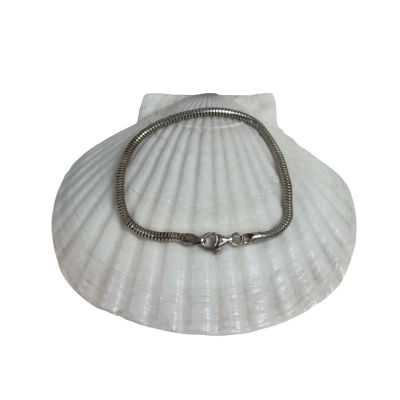 Sterling Silver ITALY (925) Snake Chain Charm Bracelet (7 grams)