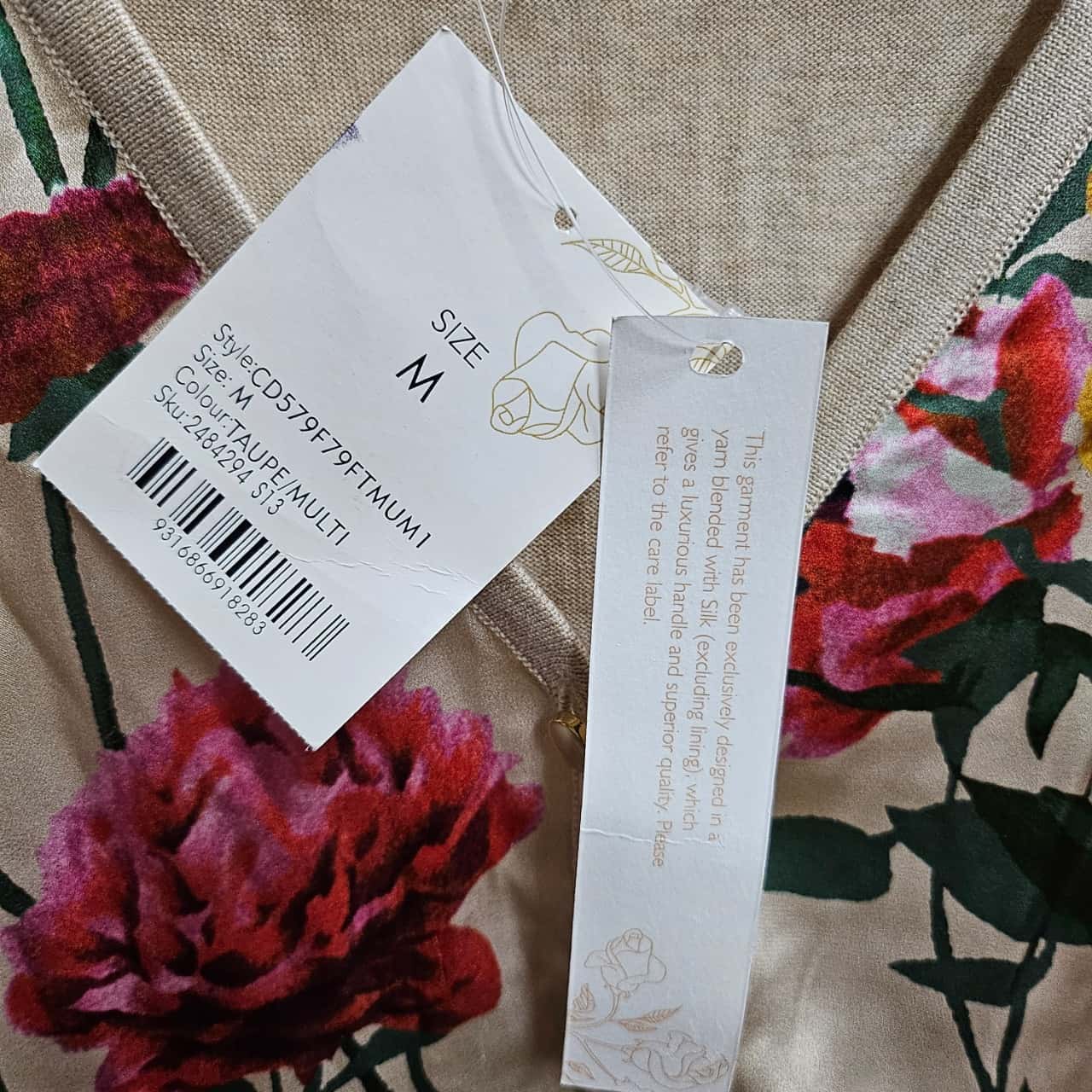 Buy Laura Ashley Ecru Wool Blend Embroidered Floral Knit