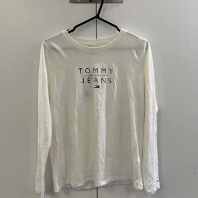 Tommy Jeans Unisex  Size M Long Sleeve Shirt White 