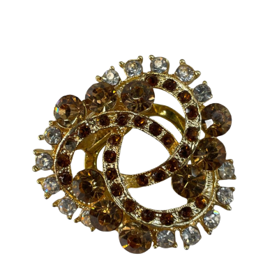Amber Rhinestone Scarf Clip 