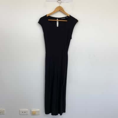 Nina Leonard Black Sleeveless Jumpsuit  Size L 