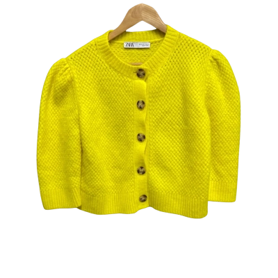 Zara Womens  Size S Cardigan Yellow 