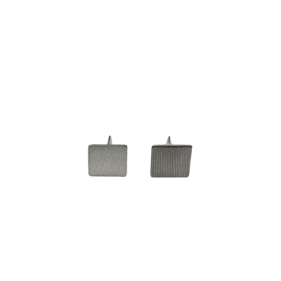 Vintage 925 Silver Earrings With Square Front