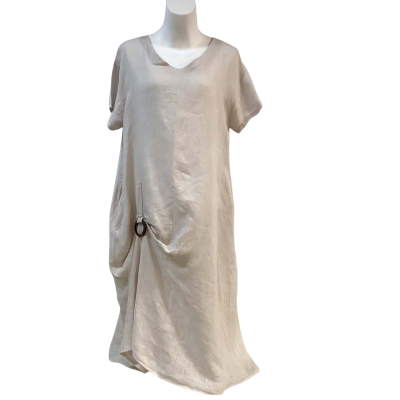 Women’s Made in Italy Size M / S Short Sleeve Dress Beige 