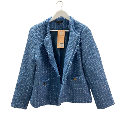 New Liz Jordan Women's Size 12 Blue Boucle san Marino wall Jacket