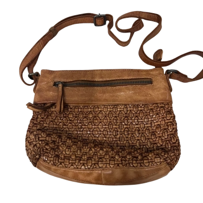 Colorado Tan Genuine Leather Woven Crossbody Shoulder Bag