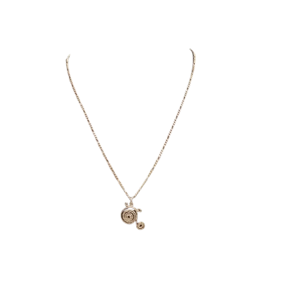 Vintage Womens Necklace Sterling Silver Chain with Spiral Pendant (Stamped 925)