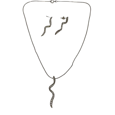 925 Marked Women's Earrings / Necklace SET Spiral