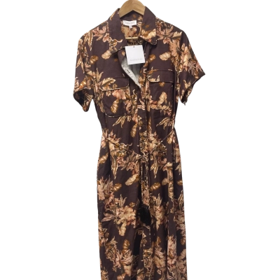 Pasduchas Womens  Size 10 Shirt Dress Brown / Floral 