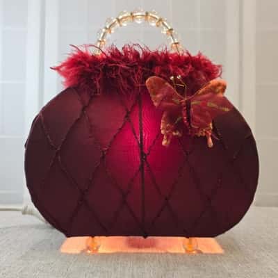 Vintage Red Purse Lamp