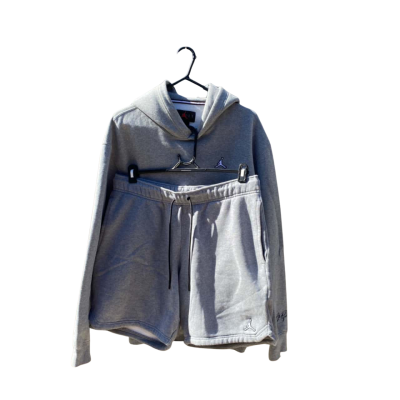 Mens Nike Jordan Size L Hoodie And Shorts Outfit Set Grey 