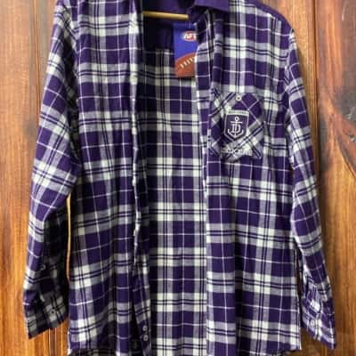 AFL Womens  Fremantle Size M Purple check shirt new 